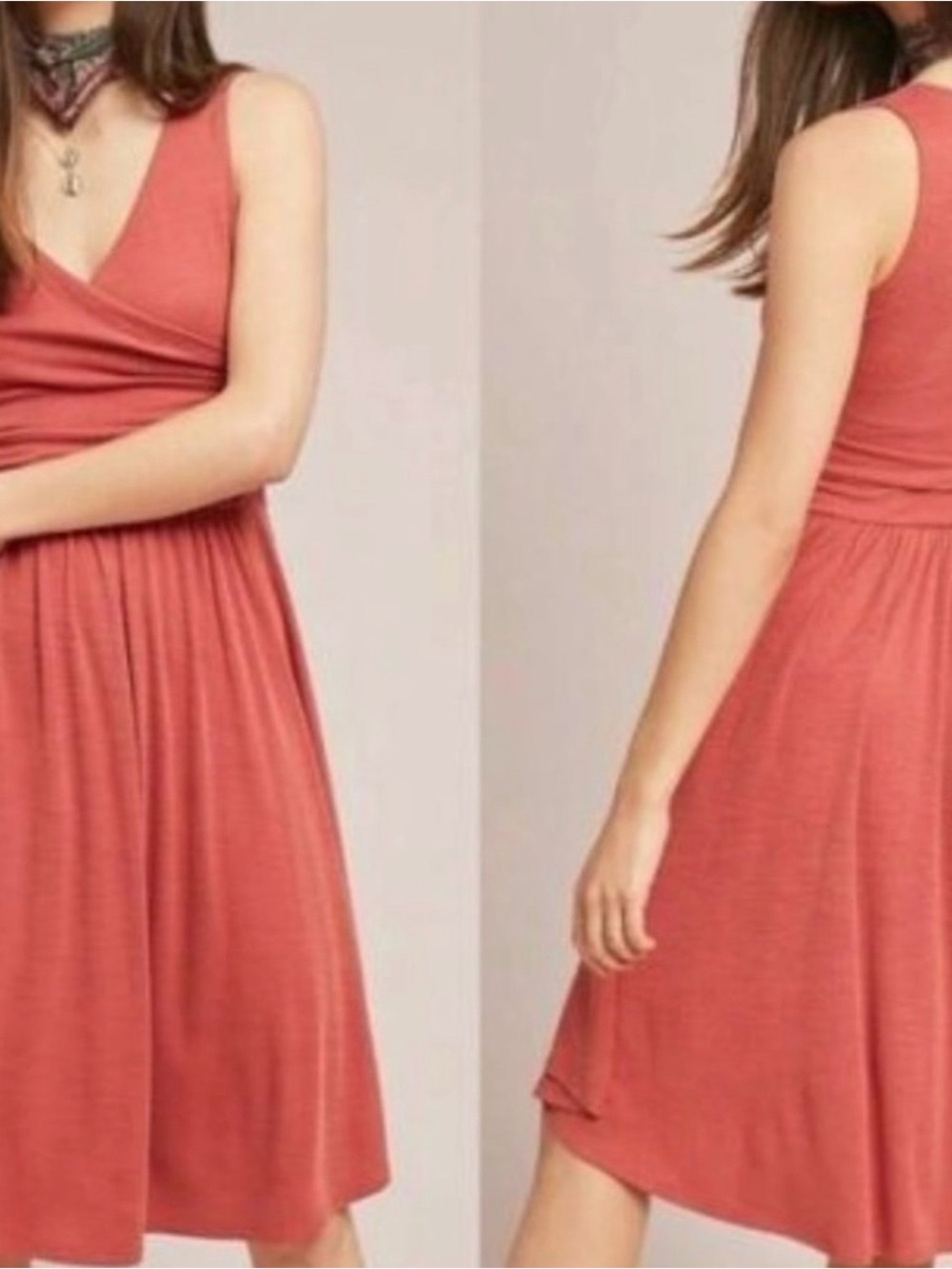EUC Maeve for Anthropologie szM Nora Textured Dress in a rust/coral color…